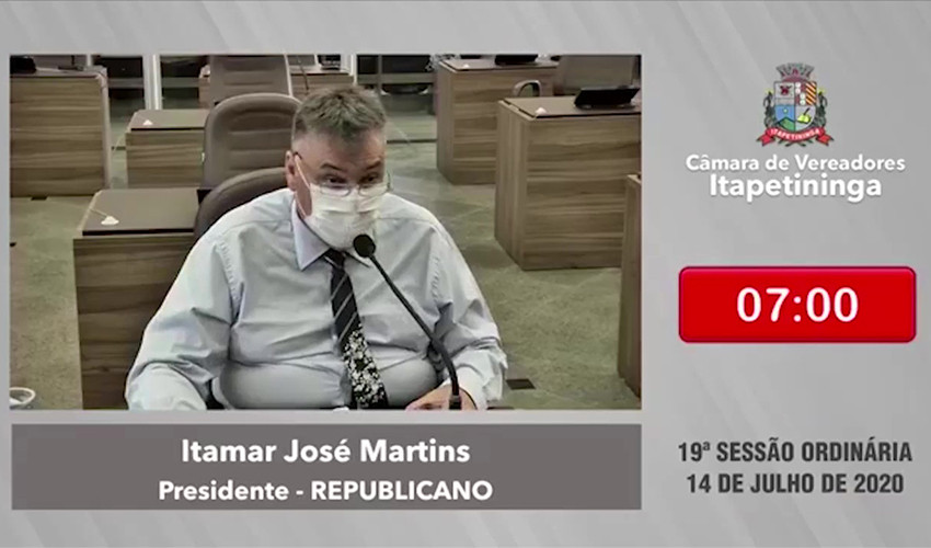 Presidente Itamar anuncia reinício das sessões ordinárias dia 4 de agosto