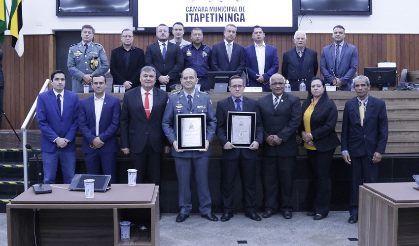 Câmara entrega Título de Cidadão ao Cel. PM.Benedito Tadeu Galende e Medalha de Mérito ao Dr. Odirlei Arruda de Lima